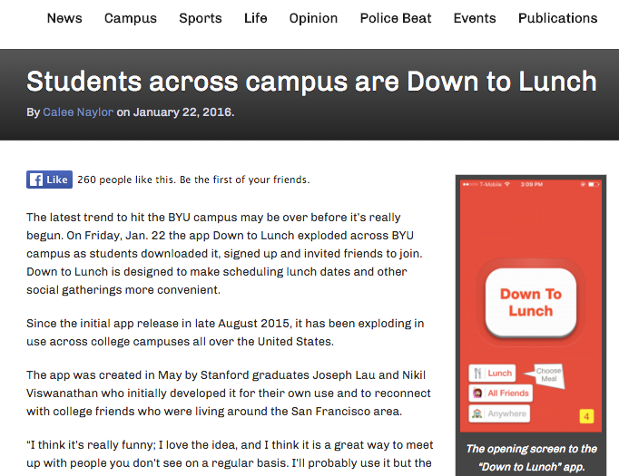 DTL Blows Up At BYU In 1 Day - Newspaper Writes About Us That Evening