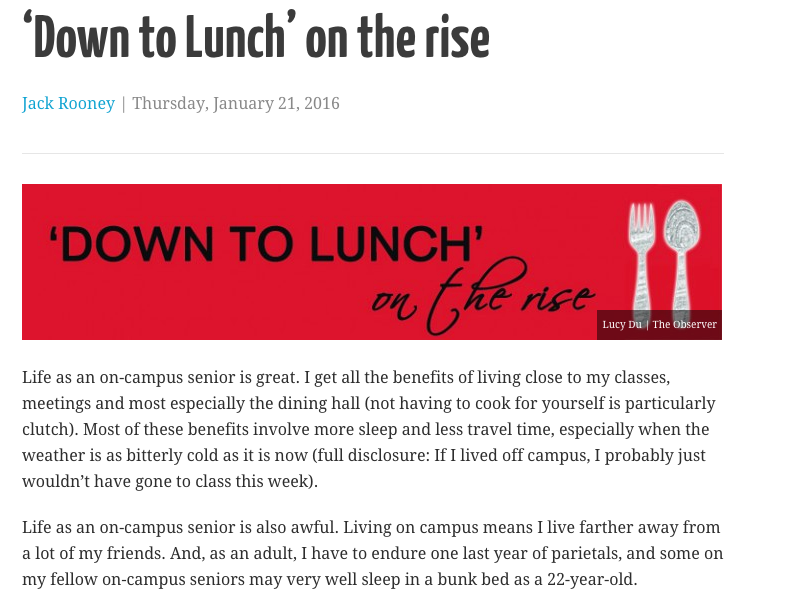 Featured In The Notre Dame Newspaper