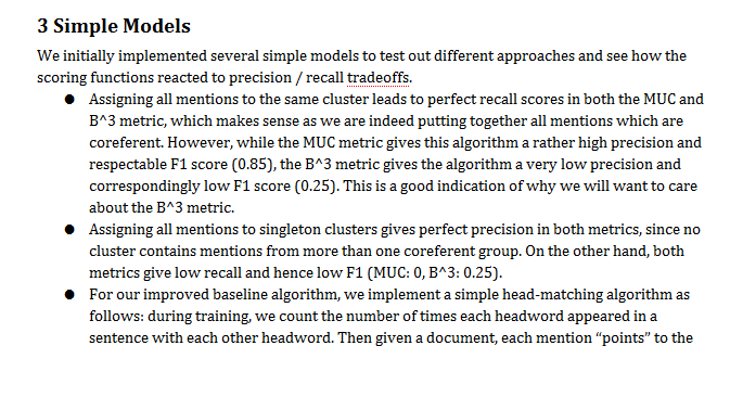 Developing a Coreference Resolution System